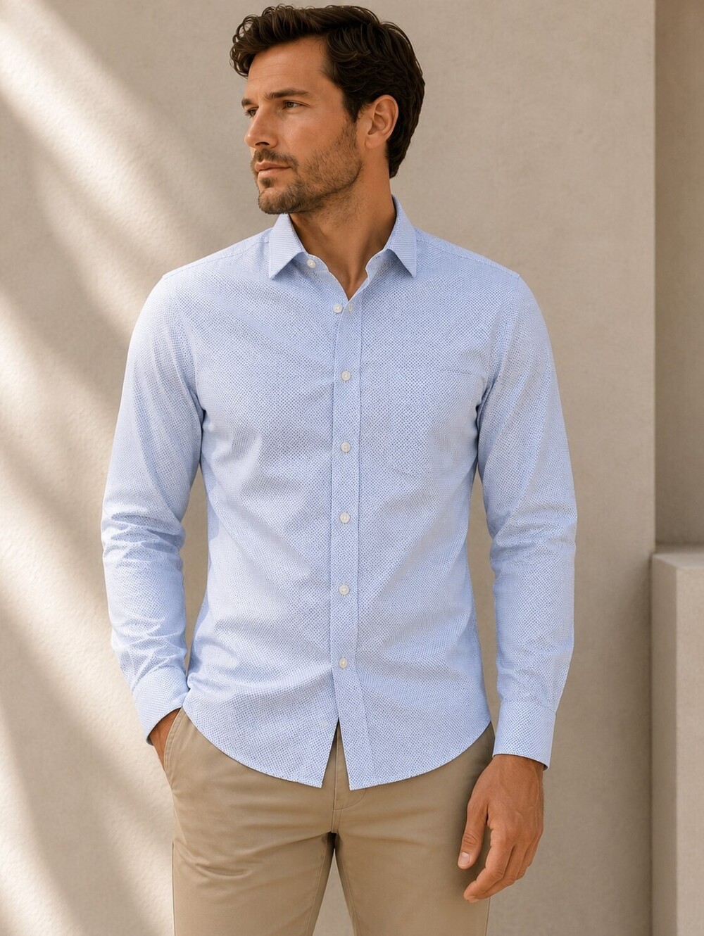 Banana Republic Men’s Slim Non-Iron Oxford Shirt M Blue 100% Cotton Preppy